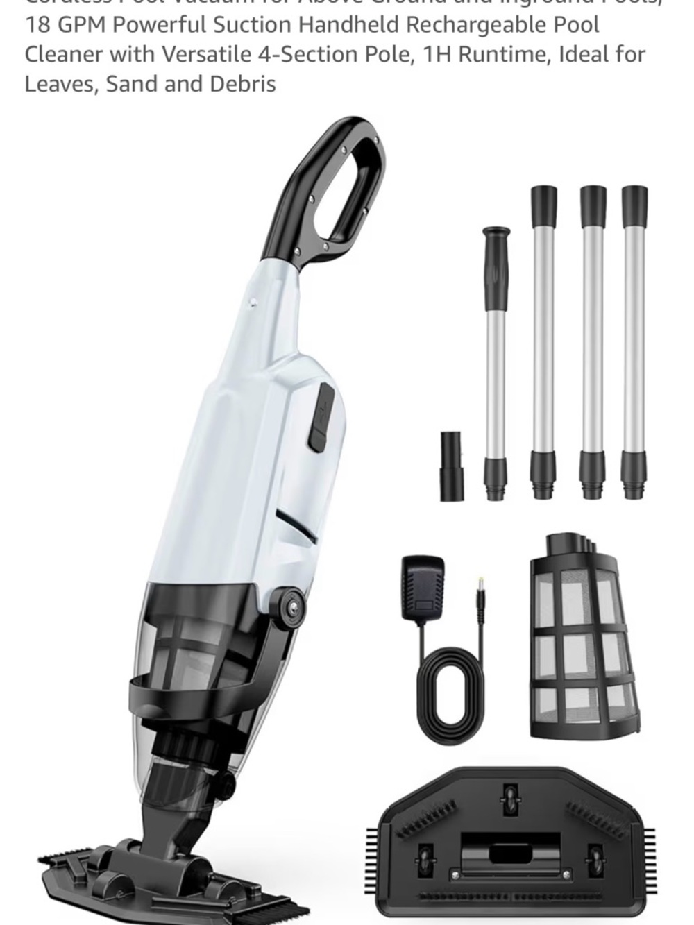 Handheld Cordless Vacuum Cleaner in White & Black